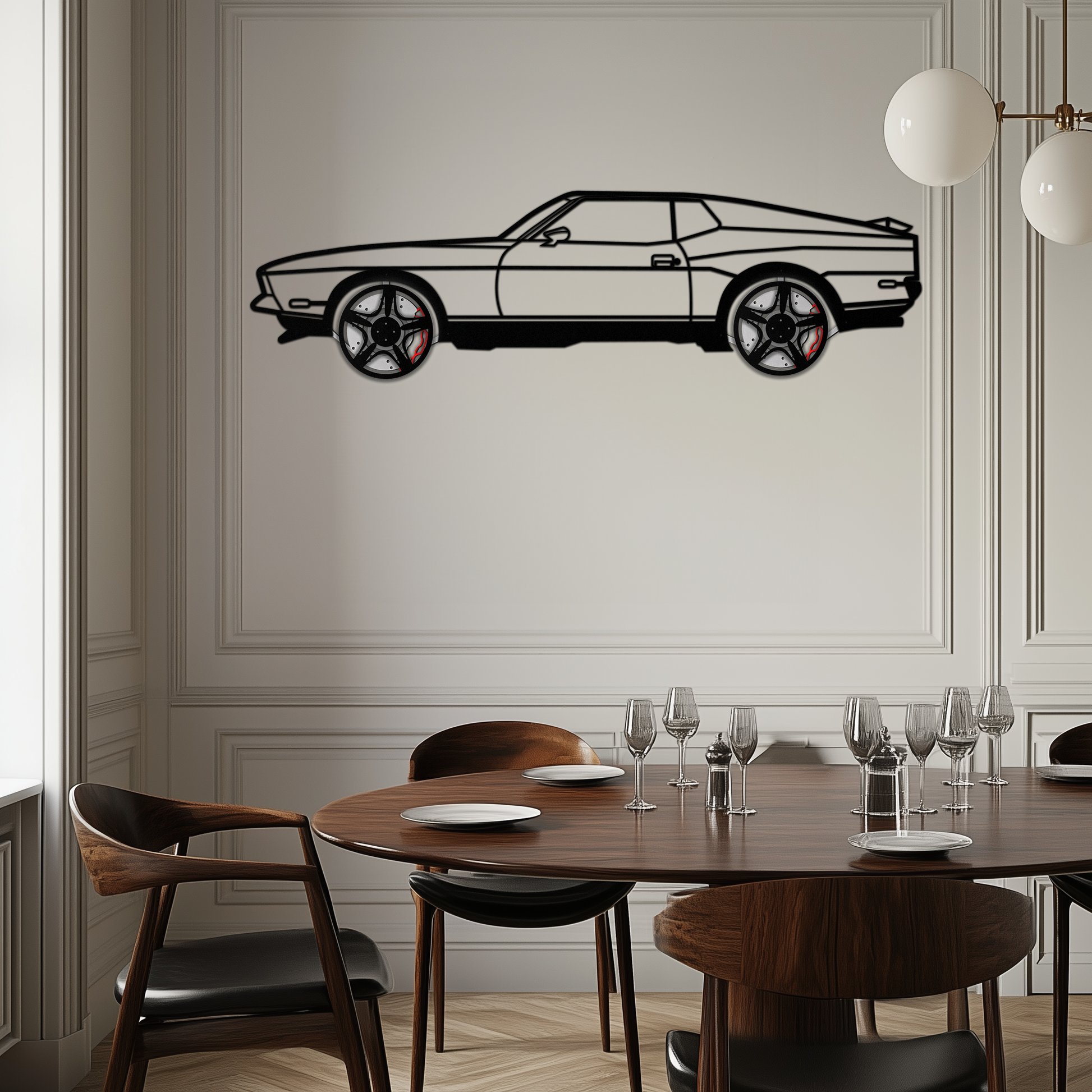 Ford Mustang 1971 Metal Car Wall Art – Rotating Wheels Classic Muscle Car Decor, Garage & Office Gift-KAFMEKA086 - Tampa Home & Garden Store