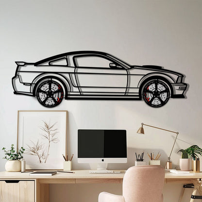 Ford Mustang GTR (2008) Metal Car Wall Art with Rotating Wheels - Modern Muscle Silhouette Decor - Interactive Automotive Wall Art - KAFMEKA139 - Tampa Home & Garden Store