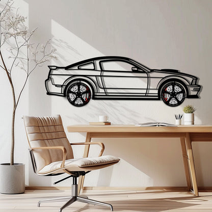 Ford Mustang GTR (2008) Metal Car Wall Art with Rotating Wheels - Modern Muscle Silhouette Decor - Interactive Automotive Wall Art - KAFMEKA139 - Tampa Home & Garden Store