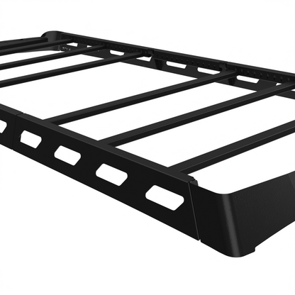 Avatar Pioneer Transit Roof Rack in black steel with perforated mounting rails on Tampa Home & Garden Store