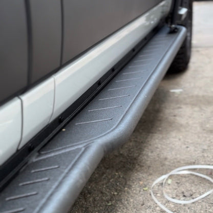 Avatar Offroad Rockbody Side Steps for Ford Transit, black textured steel on Tampa Home & Garden Store