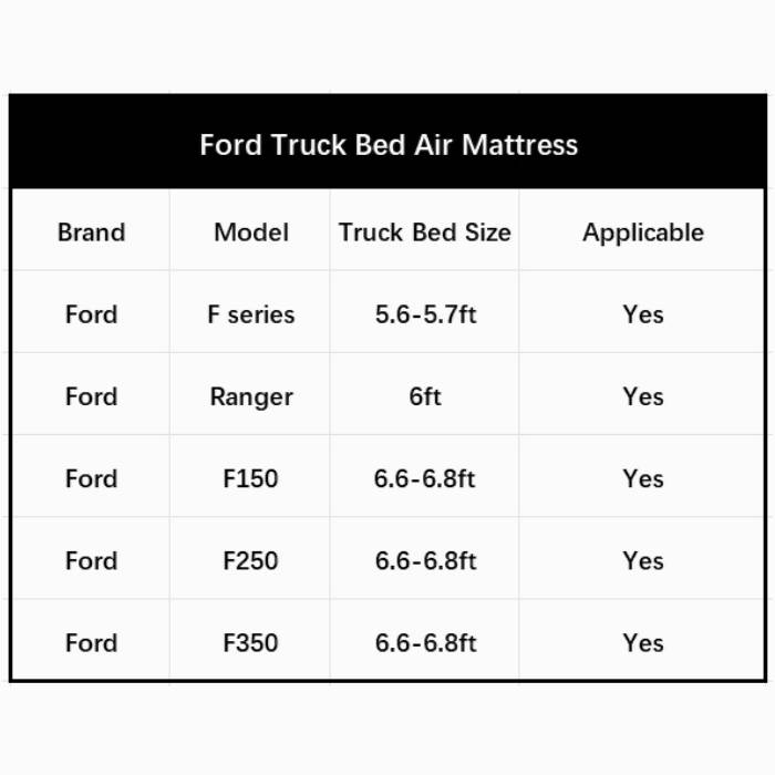 Ford Truck Bed Air Mattress F-series sizes 5.6–5.7 ft, 6 ft, 6.6–6.8 ft Umbrauto on Tampa Home & Garden Store