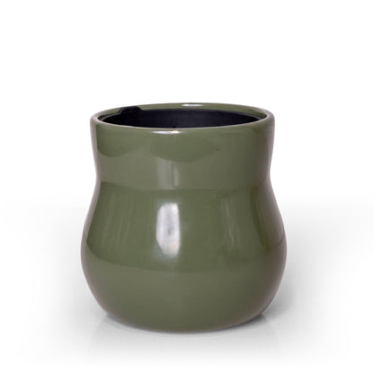 Ceramic indoor plant pot Forest Green with rubber liner Happy Roots Plant Pots on Tampa Home & Garden Store