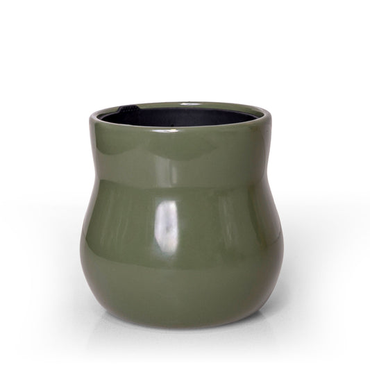 Ceramic indoor plant pot Forest Green with rubber liner Happy Roots Plant Pots on Tampa Home & Garden Store
