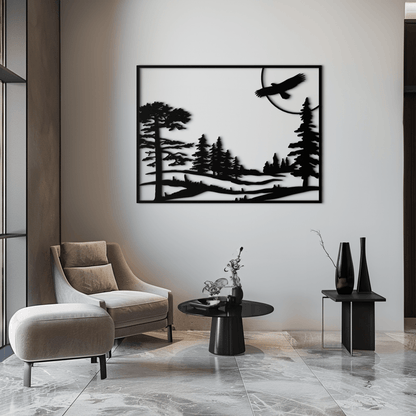 Forest Landscape Metal Wall Art - Steel Wall Decor for Home and Cabin - KAF018 - Tampa Home & Garden Store