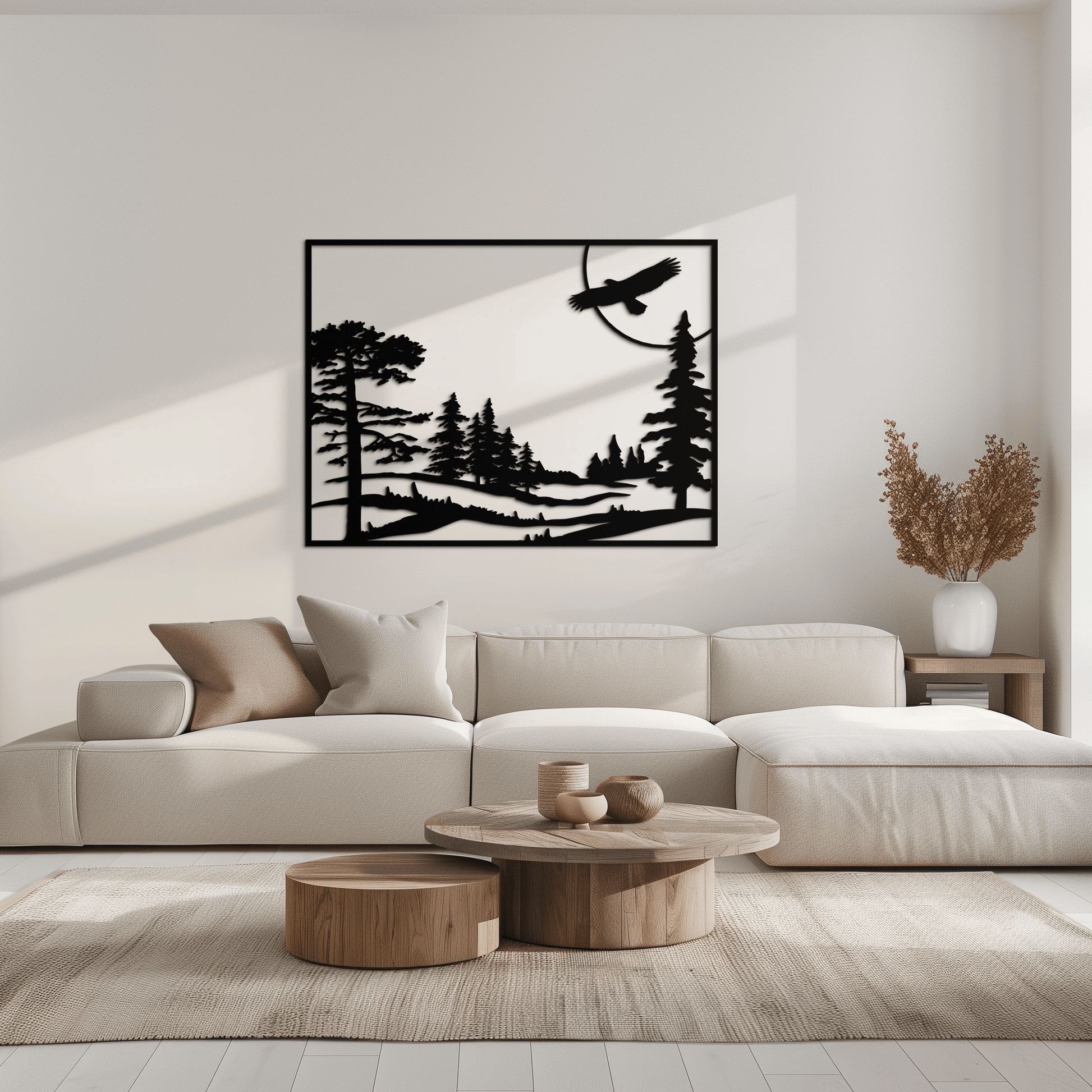 Forest Landscape Metal Wall Art - Steel Wall Decor for Home and Cabin - KAF018 - Tampa Home & Garden Store