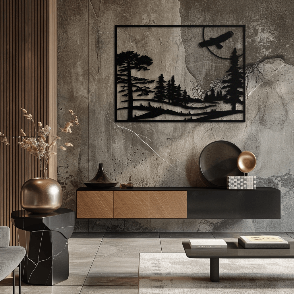 Forest Landscape Metal Wall Art - Steel Wall Decor for Home and Cabin - KAF018 - Tampa Home & Garden Store