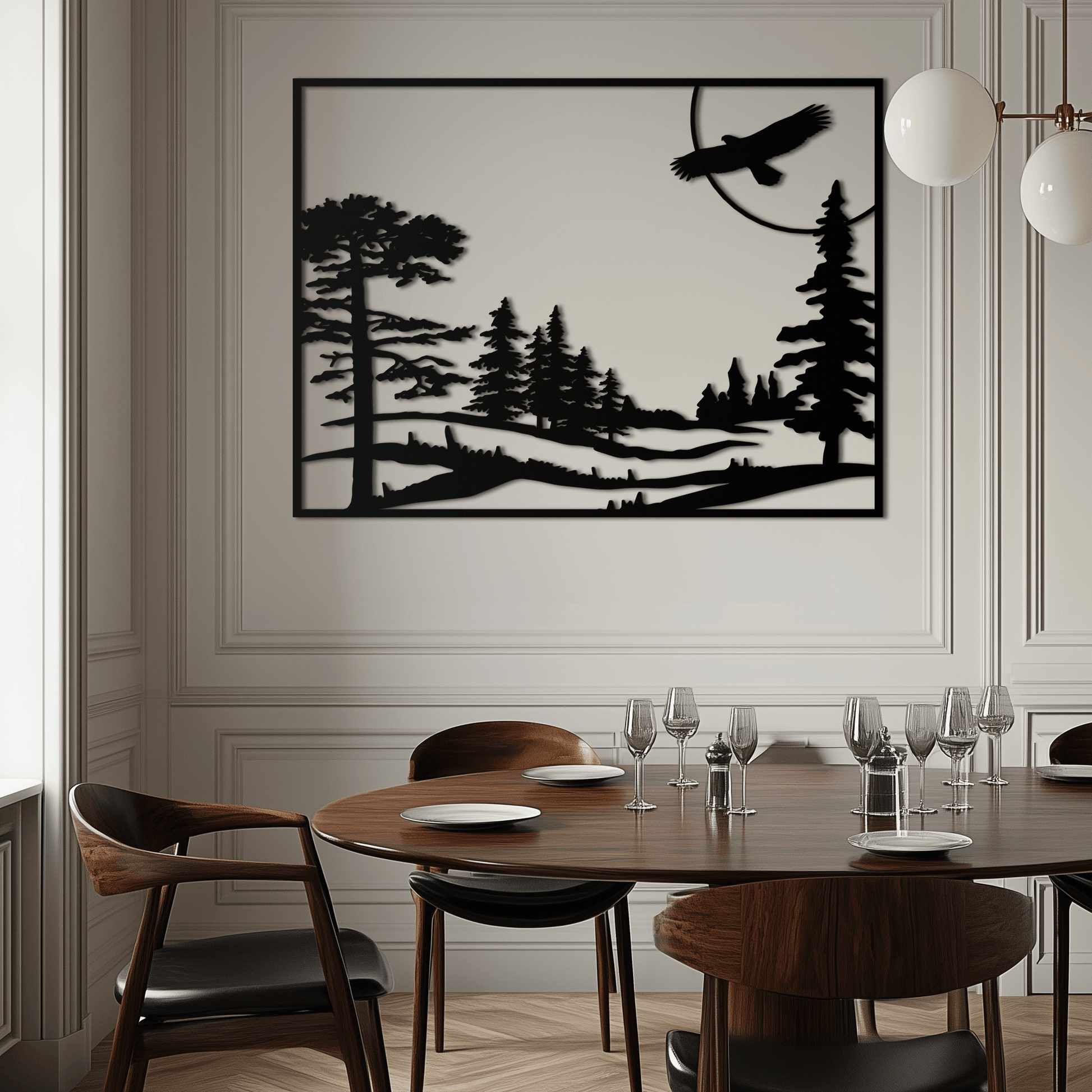 Forest Landscape Metal Wall Art - Steel Wall Decor for Home and Cabin - KAF018 - Tampa Home & Garden Store