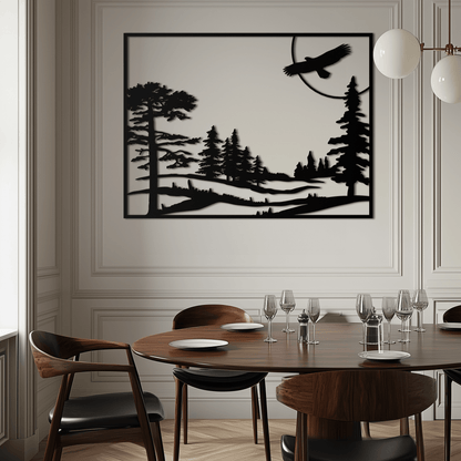 Forest Landscape Metal Wall Art - Steel Wall Decor for Home and Cabin - KAF018 - Tampa Home & Garden Store