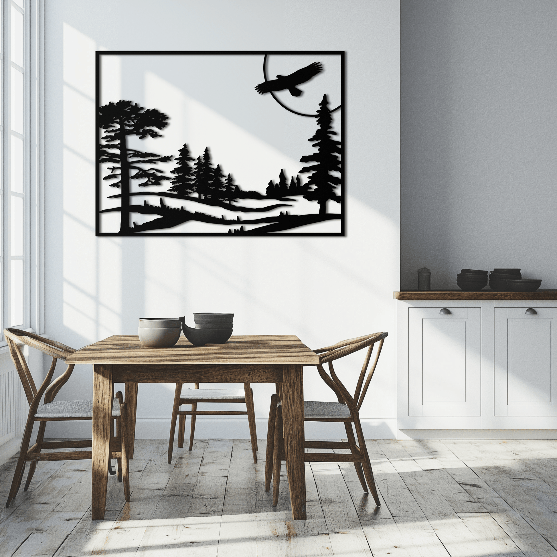Forest Landscape Metal Wall Art - Steel Wall Decor for Home and Cabin - KAF018 - Tampa Home & Garden Store