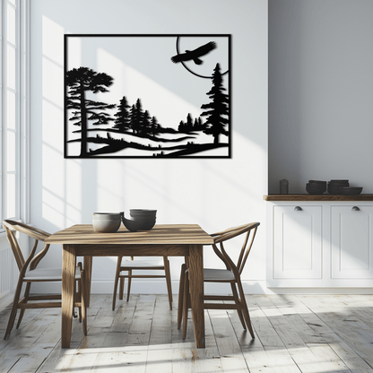 Forest Landscape Metal Wall Art - Steel Wall Decor for Home and Cabin - KAF018 - Tampa Home & Garden Store
