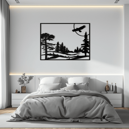 Forest Landscape Metal Wall Art - Steel Wall Decor for Home and Cabin - KAF018 - Tampa Home & Garden Store