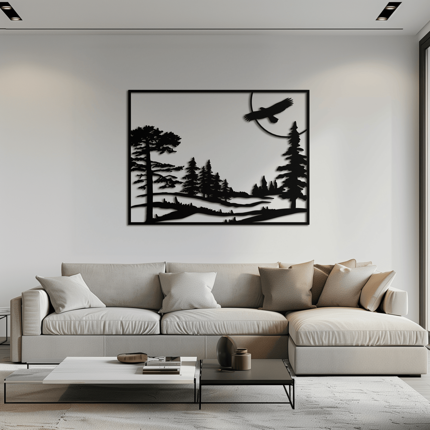 Forest Landscape Metal Wall Art - Steel Wall Decor for Home and Cabin - KAF018 - Tampa Home & Garden Store