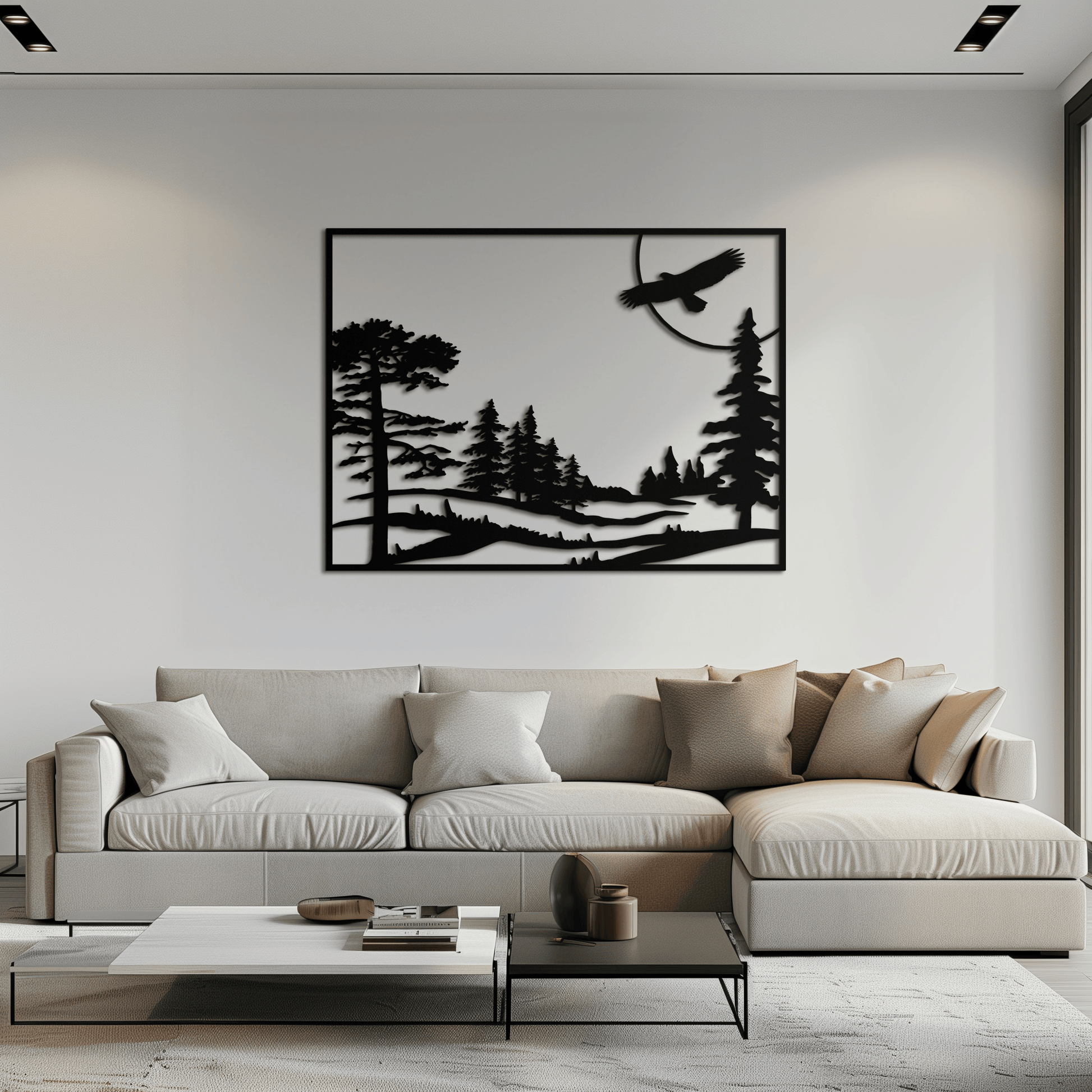 Forest Landscape Metal Wall Art - Steel Wall Decor for Home and Cabin - KAF018 - Tampa Home & Garden Store