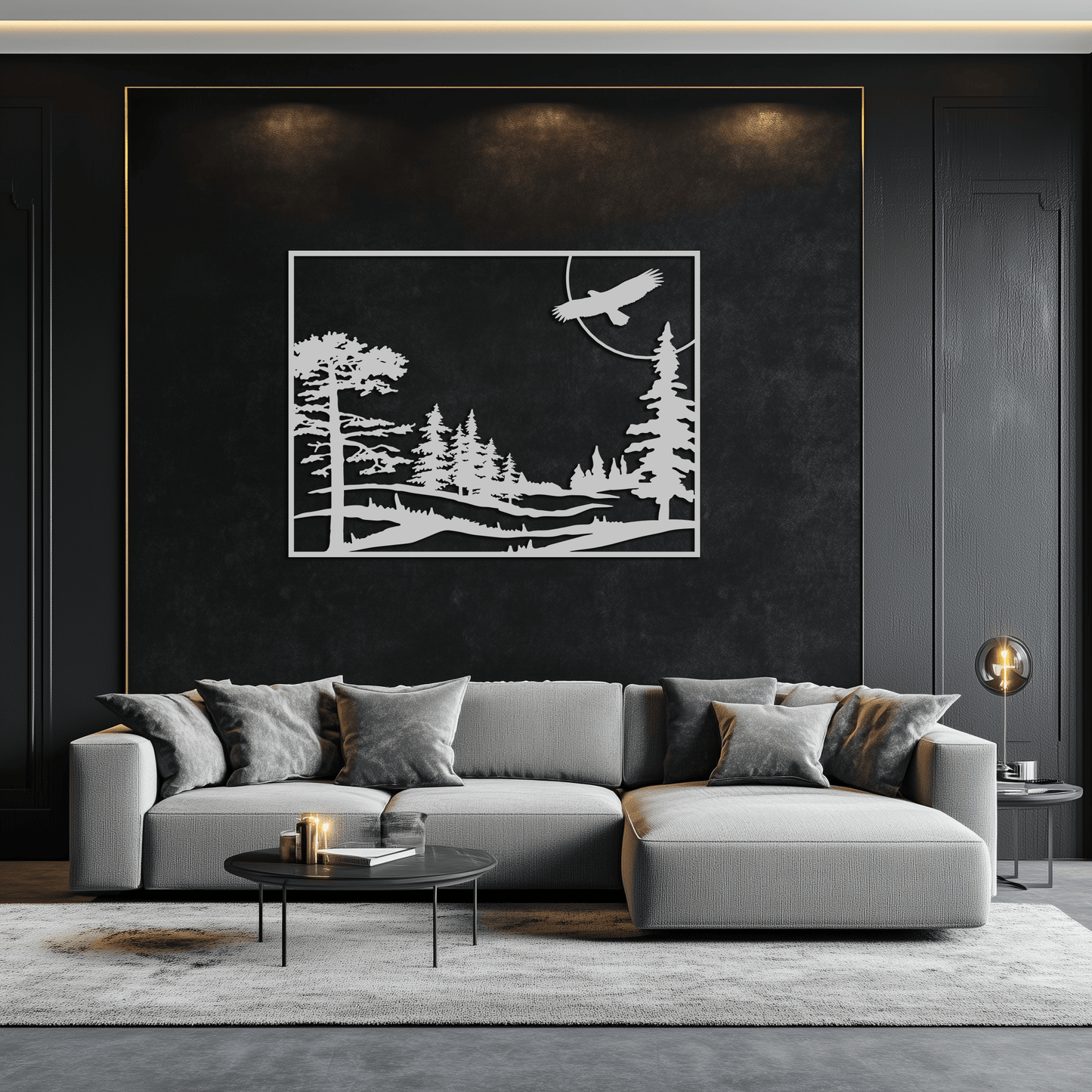 Forest Landscape Metal Wall Art - Steel Wall Decor for Home and Cabin - KAF018 - Tampa Home & Garden Store