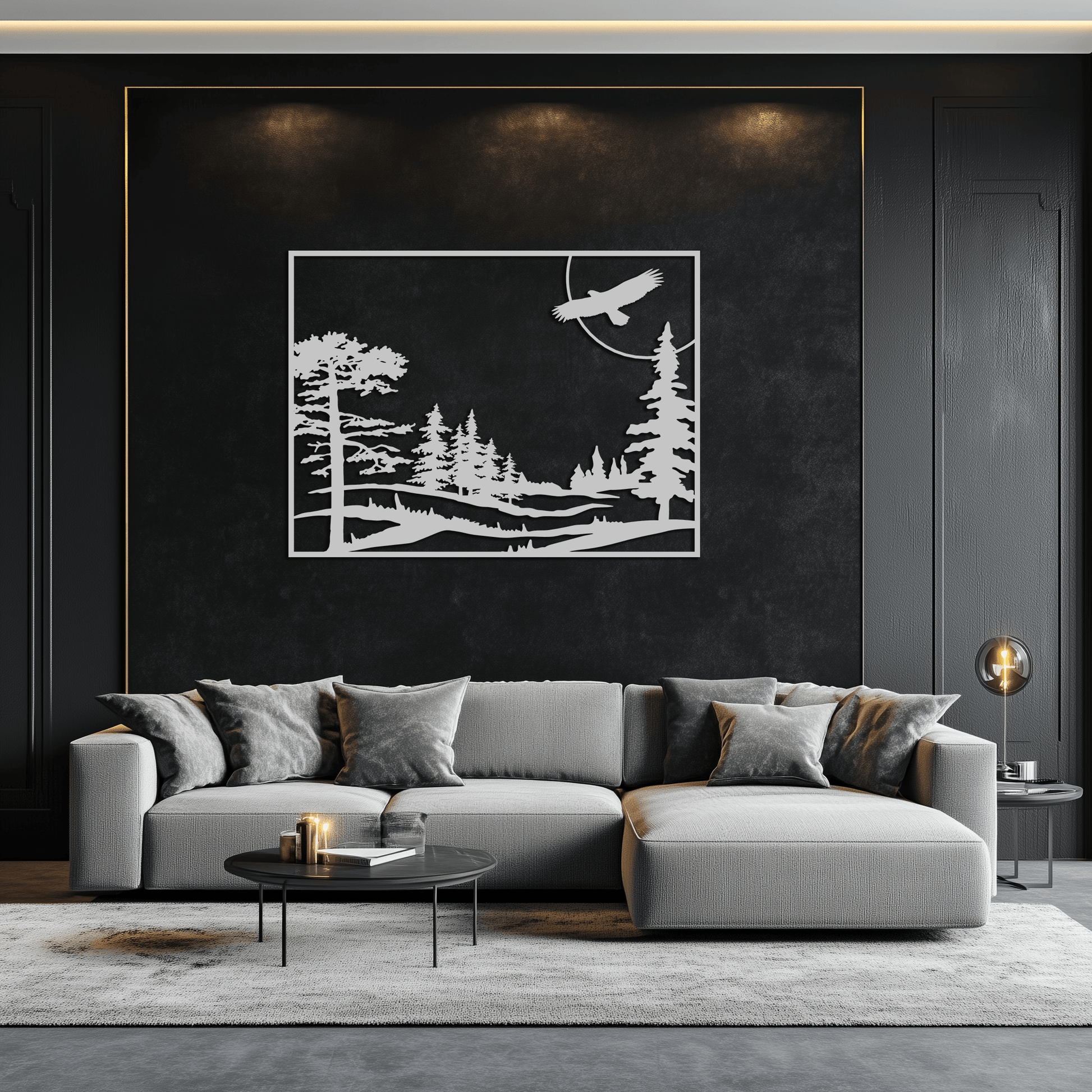 Forest Landscape Metal Wall Art - Steel Wall Decor for Home and Cabin - KAF018 - Tampa Home & Garden Store