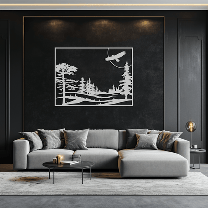 Forest Landscape Metal Wall Art - Steel Wall Decor for Home and Cabin - KAF018 - Tampa Home & Garden Store