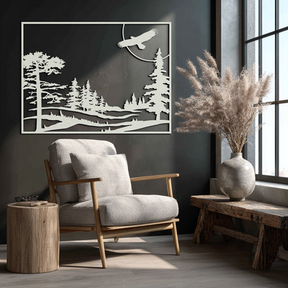 Forest Landscape Metal Wall Art - Steel Wall Decor for Home and Cabin - KAF018 - Tampa Home & Garden Store