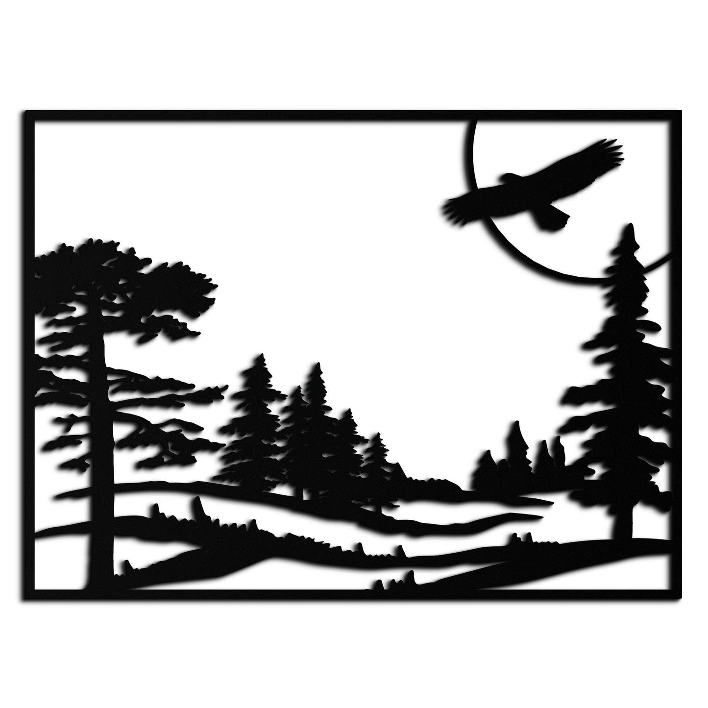 Forest Landscape Metal Wall Art - Steel Wall Decor for Home and Cabin - KAF018 - Tampa Home & Garden Store