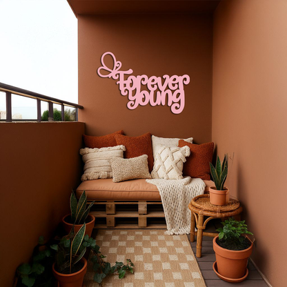 Forever Young Butterfly Script Metal Wall Art – Whimsical Home Decor - KAFGP117 - Tampa Home & Garden Store