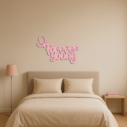 Forever Young Butterfly Script Metal Wall Art – Whimsical Home Decor - KAFGP117 - Tampa Home & Garden Store