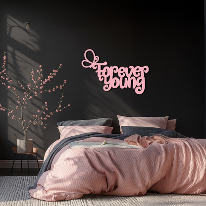 Forever Young Butterfly Script Metal Wall Art – Whimsical Home Decor - KAFGP117 - Tampa Home & Garden Store