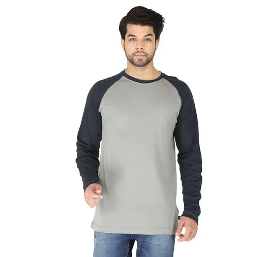 Forge Fr Men's Grey & Navy Baseball Long Sleeve T-shirt - Tampa Home & Garden Store