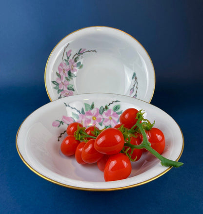Forget me Not Set of Cup, Saucer, Dessert or Salad Plates, and Dinner Plates. Antique Hand Painted Porcelain Dishes. Breakfast Set. - Tampa Home & Garden Store