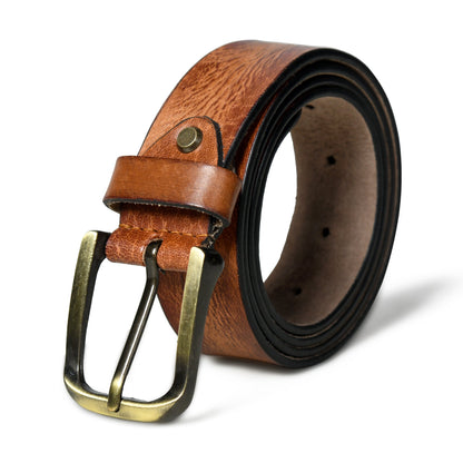 Formal Tan Leather Belt for Men - Tampa Home & Garden Store