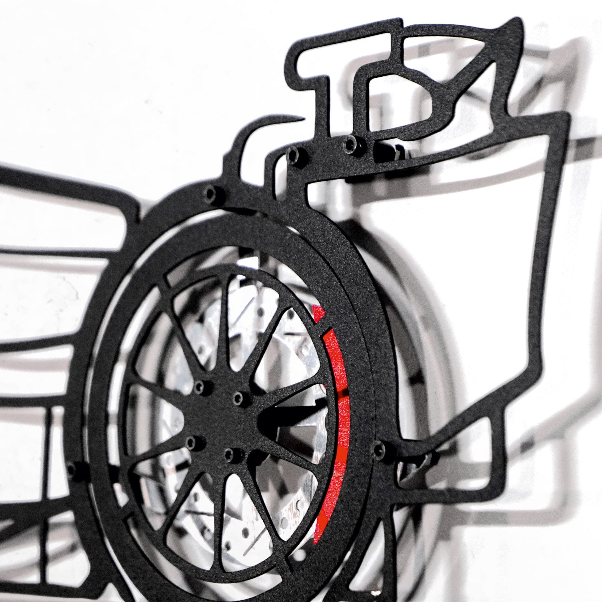 Formula 1 Wall Art – Steel Silhouette Racing Car with Spinning Wheels-KAFMEKA023 - Tampa Home & Garden Store