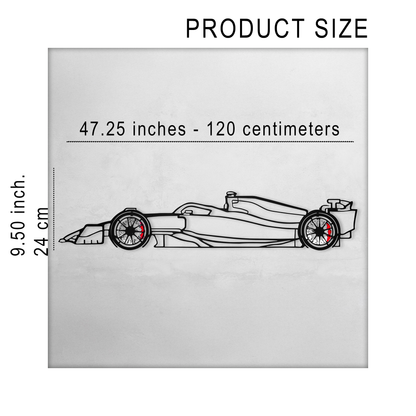 Formula 1 Wall Art – Steel Silhouette Racing Car with Spinning Wheels-KAFMEKA023 - Tampa Home & Garden Store