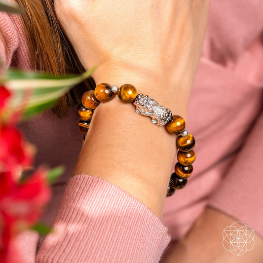 Fortune Flows - Tiger’s Eye & Pixiu Bracelet - Tampa Home & Garden Store