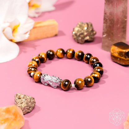 Fortune Flows - Tiger’s Eye & Pixiu Bracelet - Tampa Home & Garden Store