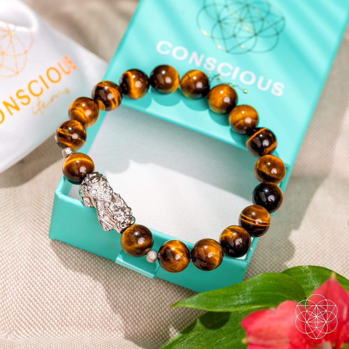 Fortune Flows - Tiger’s Eye & Pixiu Bracelet - Tampa Home & Garden Store