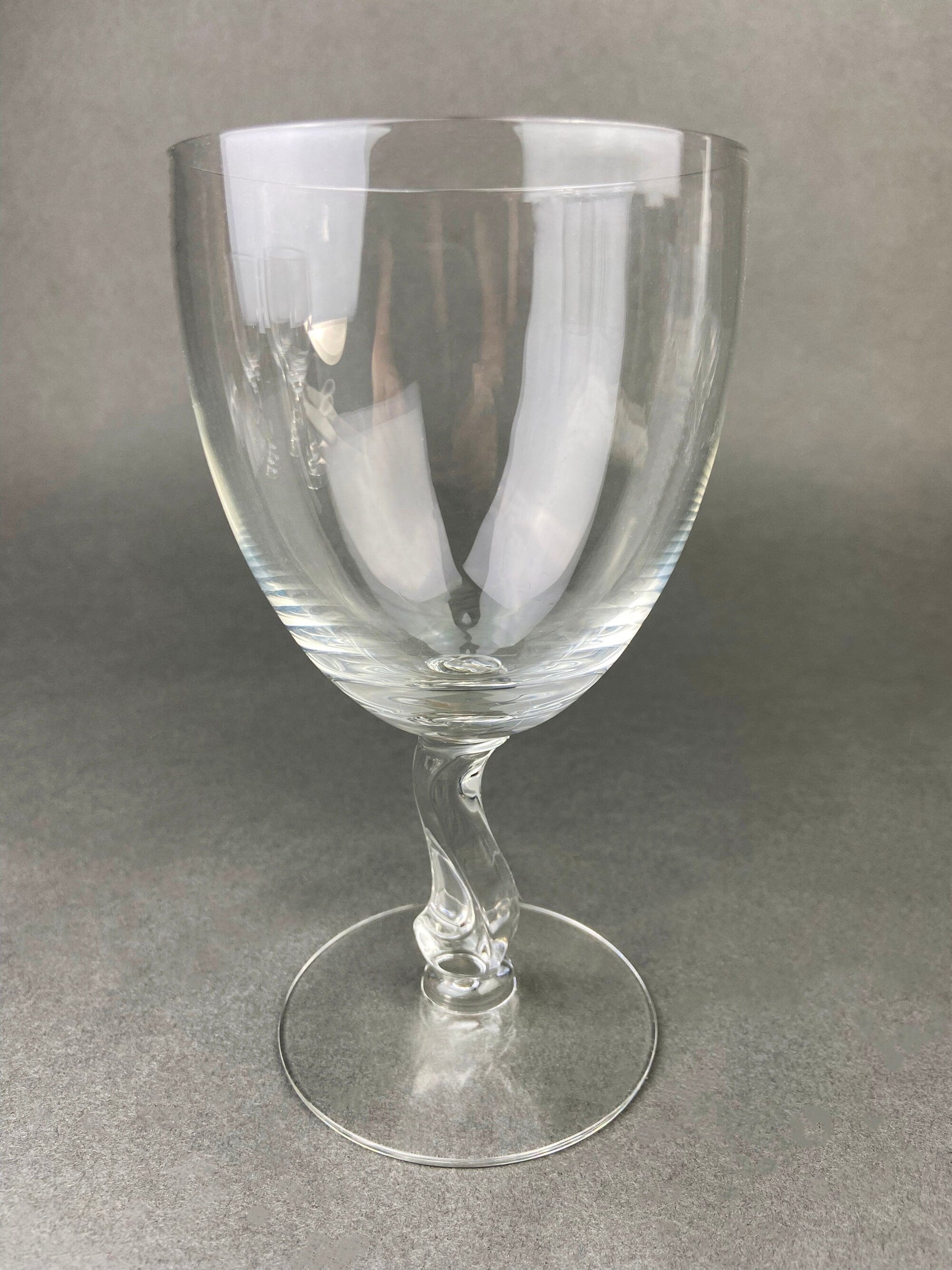 Fostoria Contour Clear Crystal Goblets with S-Shaped Stem. Set of Seven Water or Juice Stemware.  Luxurious Barware. Gift for Him. - Tampa Home & Garden Store