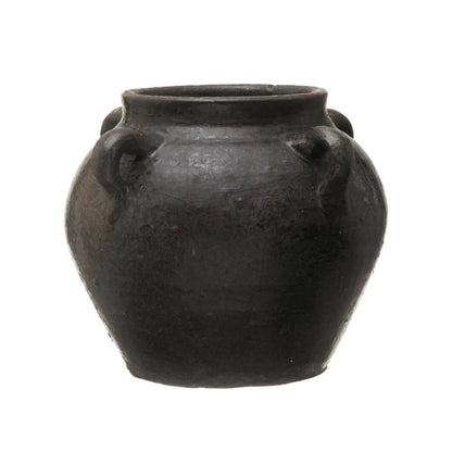 Found Black Clay Jar with Handles - Tampa Home & Garden Store