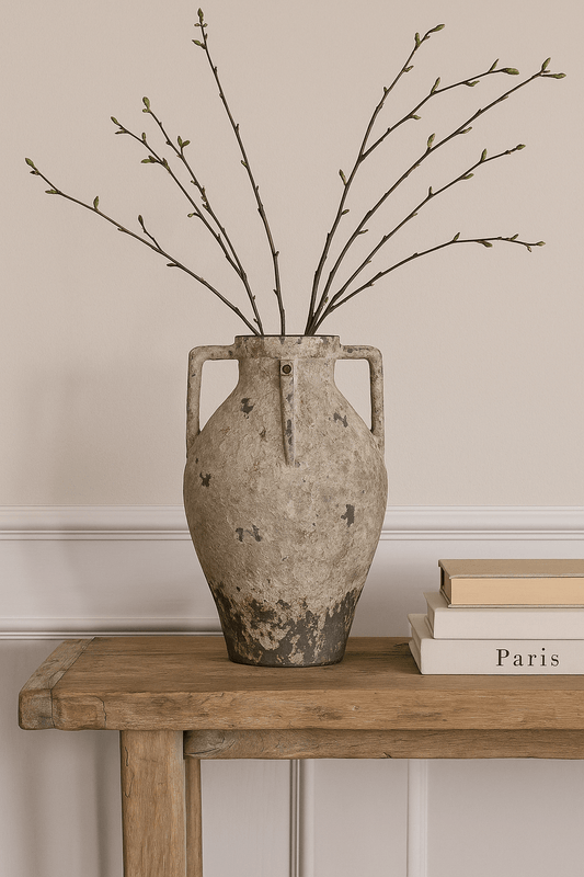 Found Metal Urn with Handles – Vintage-Inspired - Tampa Home & Garden Store