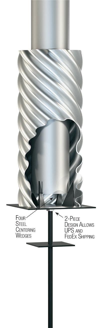 Foundation Sleeve for Aluminum Flagpole with Lightning Grounding Rod - Tampa Home & Garden Store