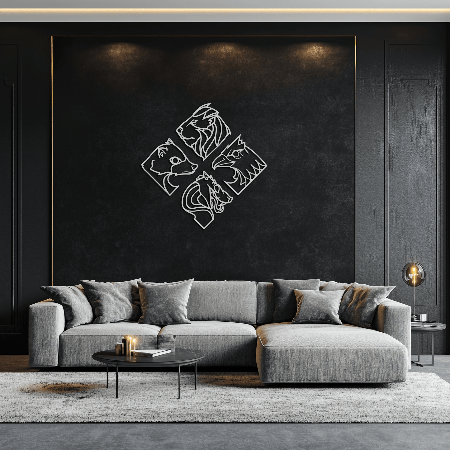 Four Animal Totem Metal Wall Art - Steel Wall Decor for Home and Office - KAF013 - Tampa Home & Garden Store