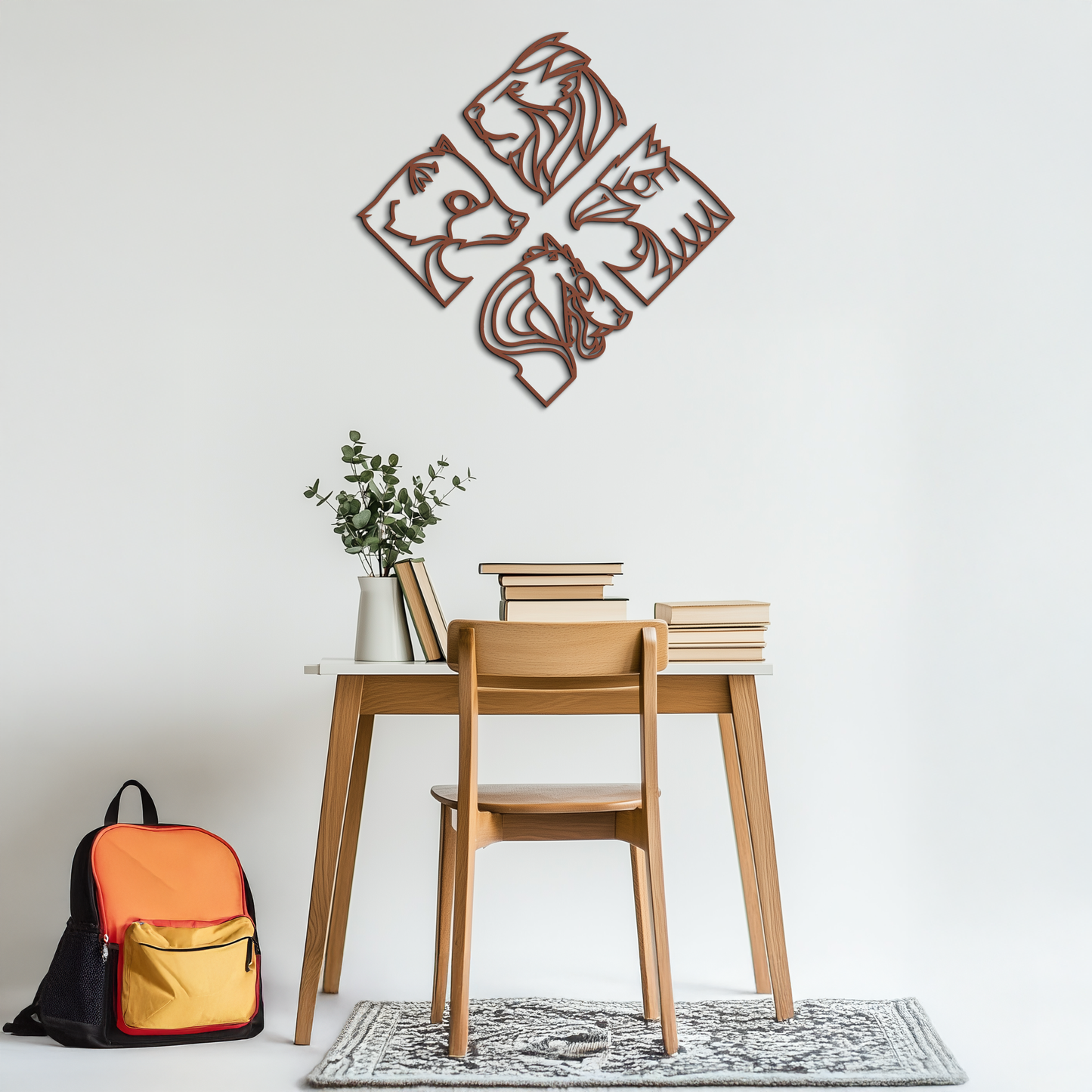 Four Animal Totem Metal Wall Art - Steel Wall Decor for Home and Office - KAF013 - Tampa Home & Garden Store