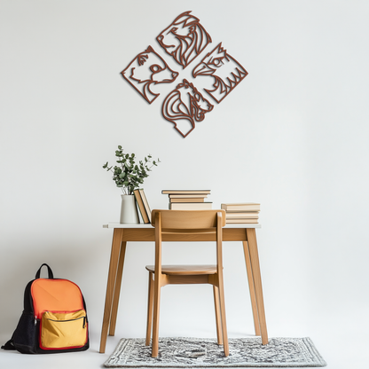 Four Animal Totem Metal Wall Art - Steel Wall Decor for Home and Office - KAF013 - Tampa Home & Garden Store