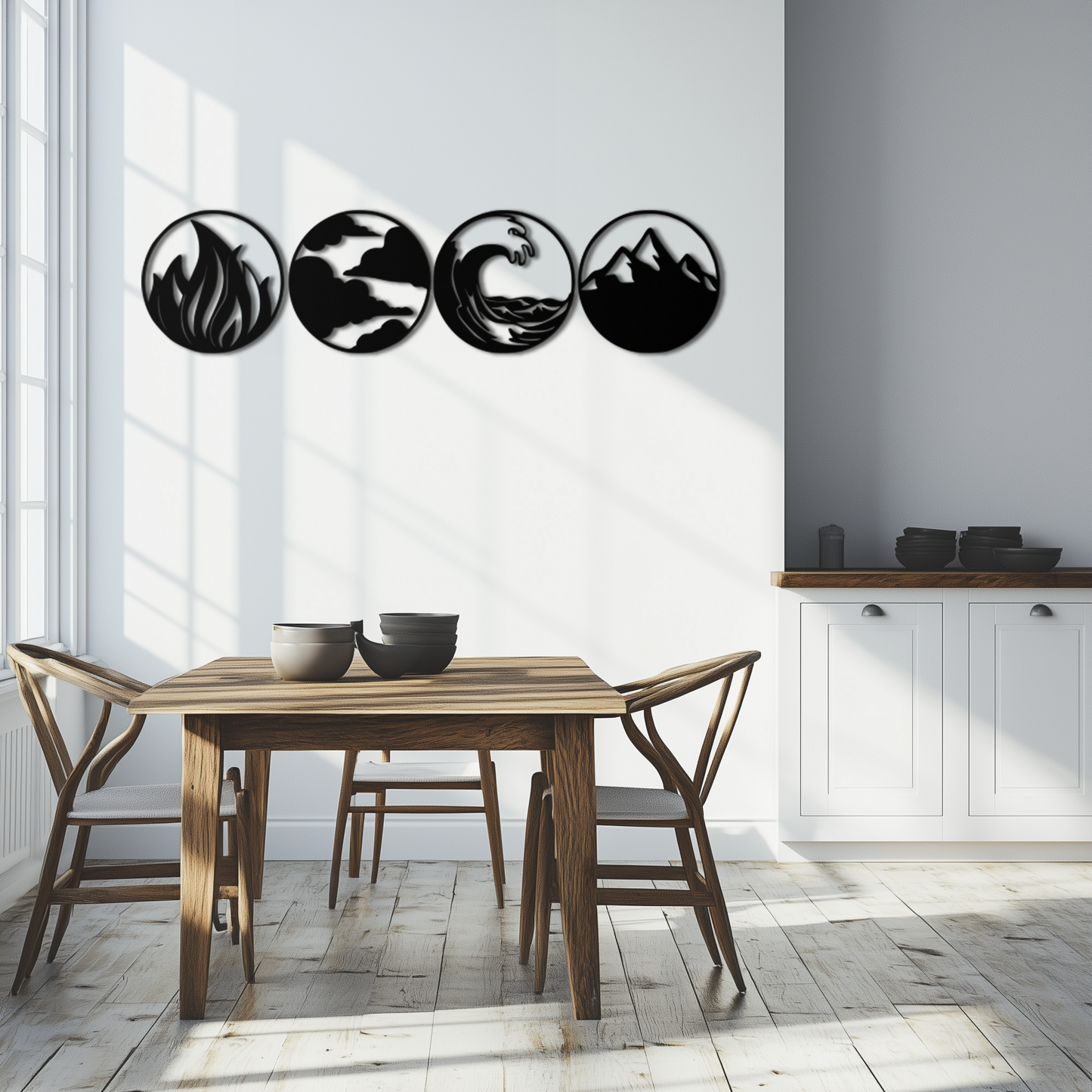 Four Elements Metal Wall Art - Fire, Air, Water, Earth Symbol Set - KAF156 - Tampa Home & Garden Store