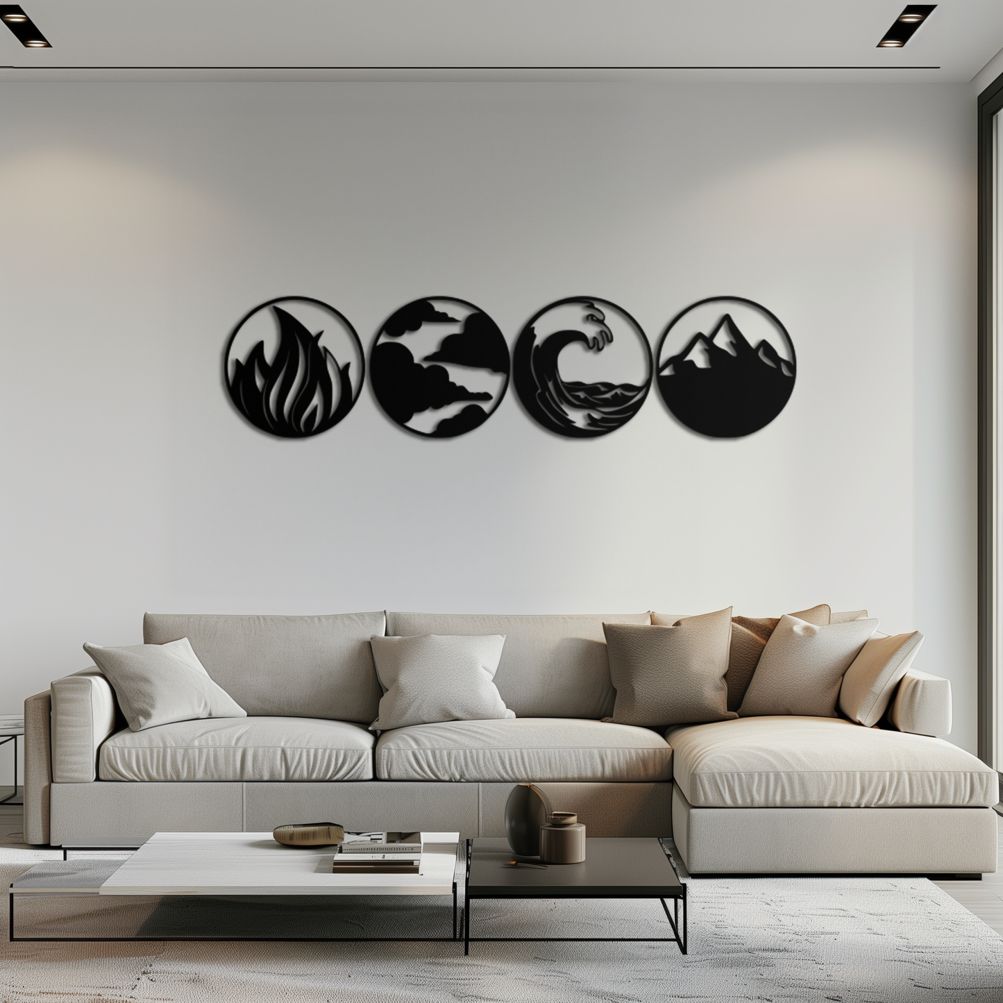Four Elements Metal Wall Art - Fire, Air, Water, Earth Symbol Set - KAF156 - Tampa Home & Garden Store
