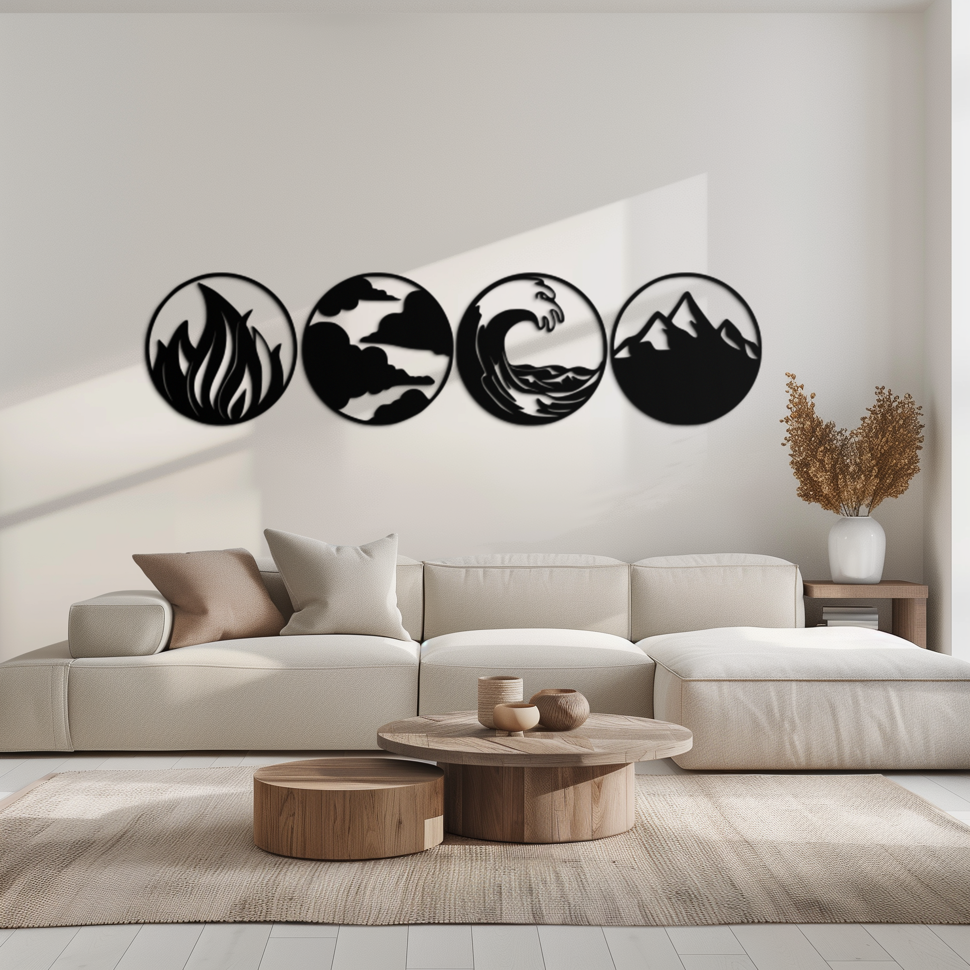 Four Elements Metal Wall Art - Fire, Air, Water, Earth Symbol Set - KAF156 - Tampa Home & Garden Store