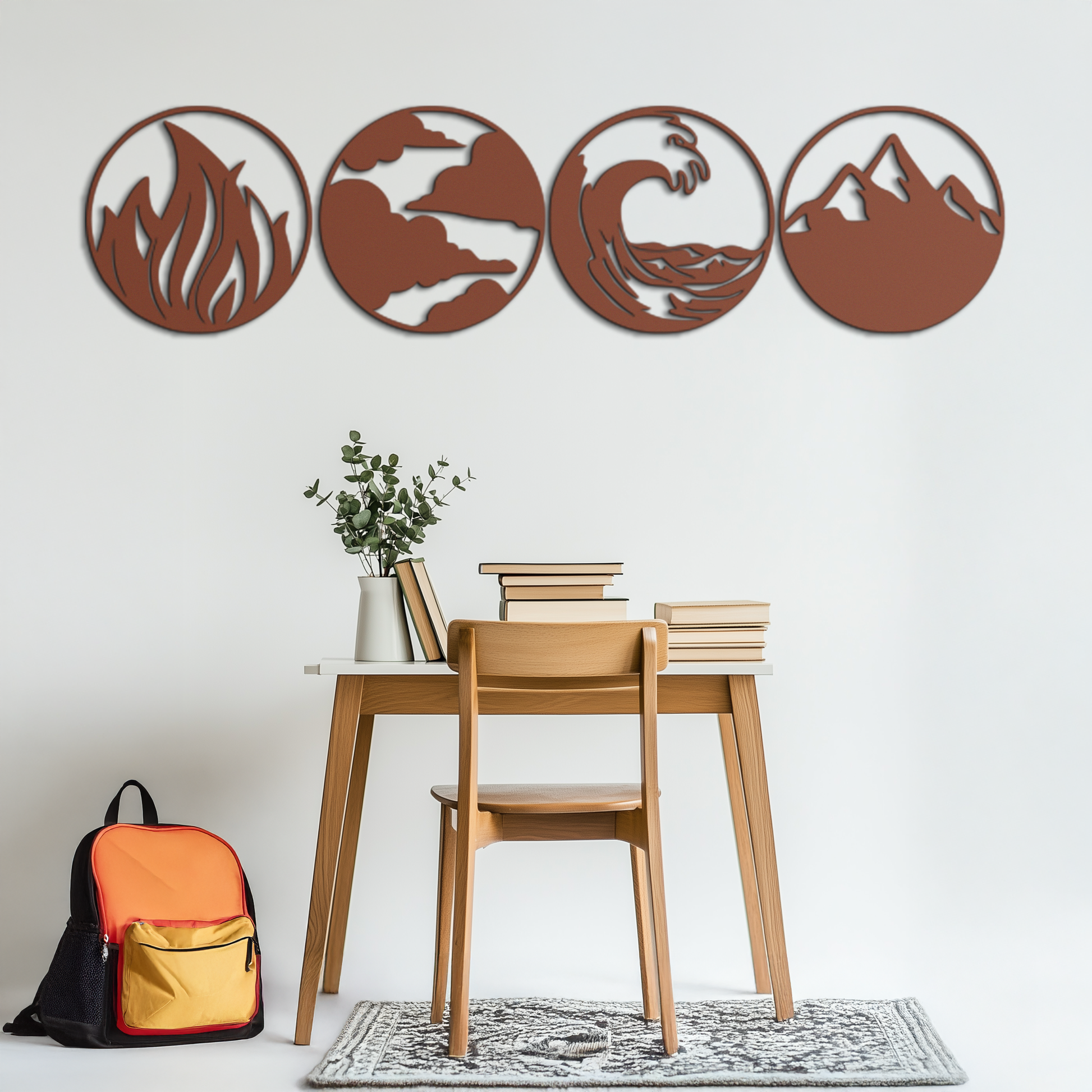 Four Elements Metal Wall Art - Fire, Air, Water, Earth Symbol Set - KAF156 - Tampa Home & Garden Store