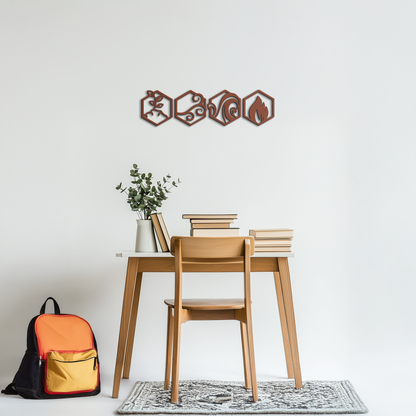 Four Elements Metal Wall Art - Modern Elemental Symbol Decor - KAF090 - Tampa Home & Garden Store