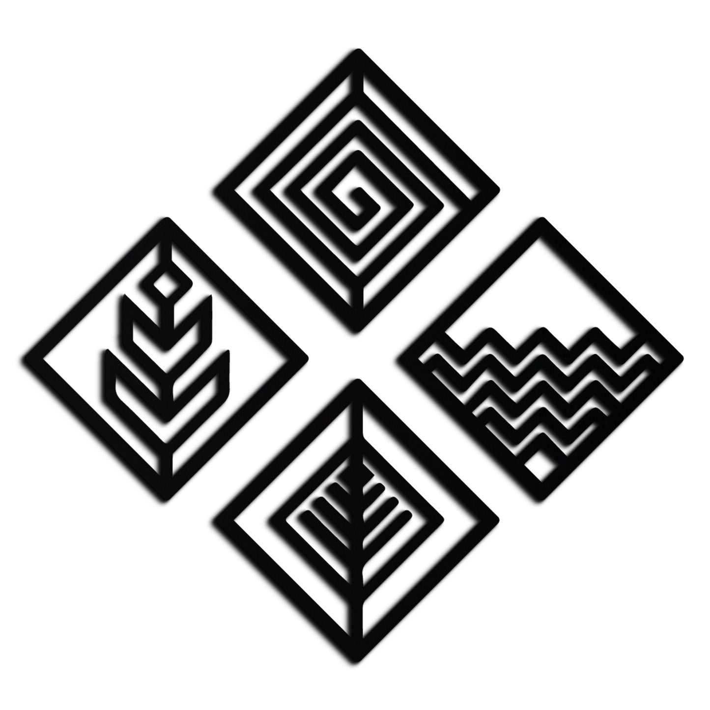 Four Elements Metal Wall Art - Modern Geometric Nature Decor- KAF173 - Tampa Home & Garden Store