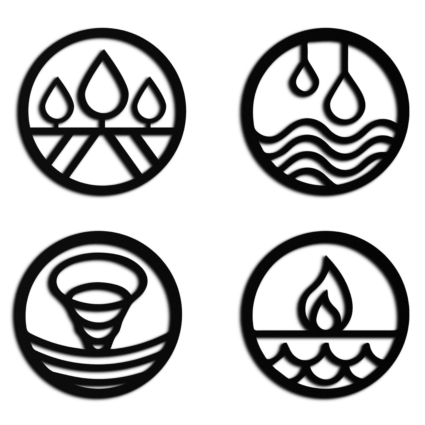 Four Elements Metal Wall Art - Steel Wall Decor for Home and Office - KAF010 - Tampa Home & Garden Store