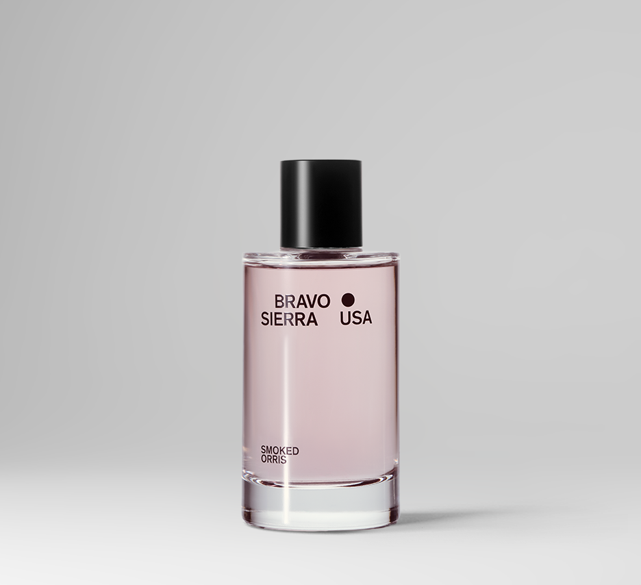 Body fragrance Bravo Sierra bottle with pink liquid and black cap on Tampa Home & Garden Store