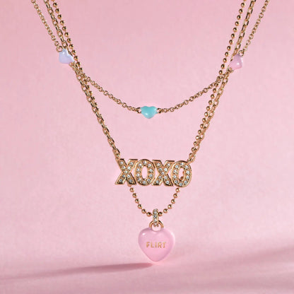 Sweethearts 3-strand necklace with pastel hearts and rhinestone XOXO pendant by ALEX AND ANI on Tampa Home & Garden Store